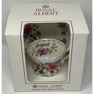 Royal Albert Flower of the Month Series August Poppy Teacup & Saucer 1998 NEW!